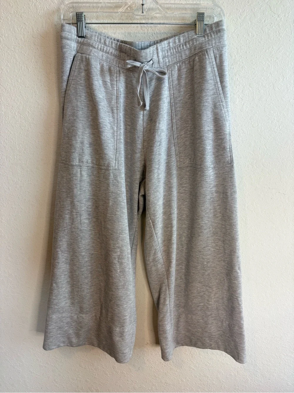 Quince SuperSoft Fleece Cropped Wide Leg Pants Medium